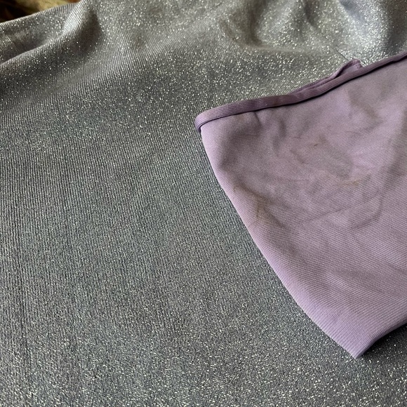 Chico's lilac purple mist shimmer metallic silver turtleneck sweater top - Picture 12 of 13
